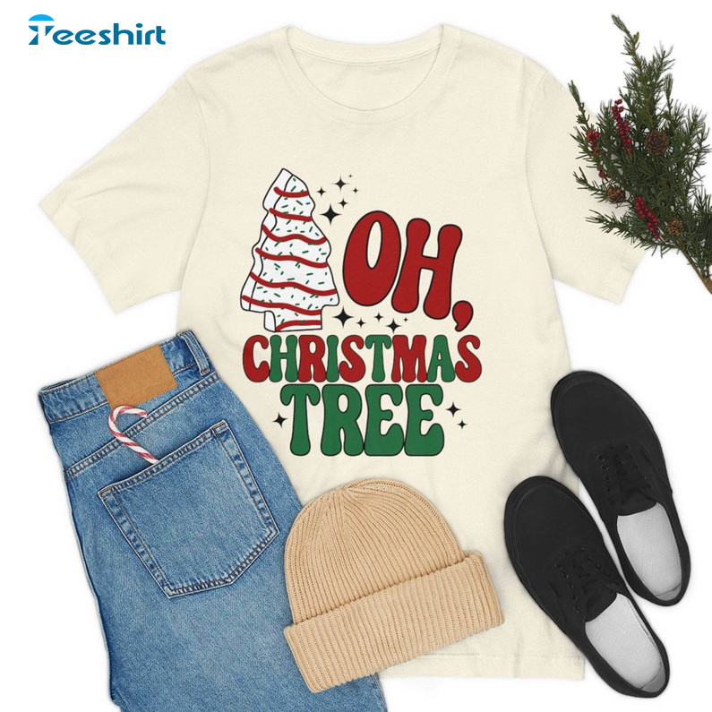 Little Debbie Cakes Oh Christmas Tree Shirt, Little Debbie Cakes Christmas Short Sleeve Crewneck