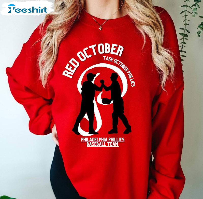 Take October We Wear Red Shirt, Philadelphia Crewneck Short Sleeve