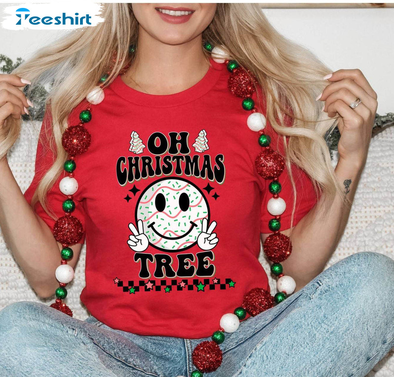 Oh Christmas Tree Retro Shirt, Christmas Tree Snack Cake Unisex Hoodie Crewneck