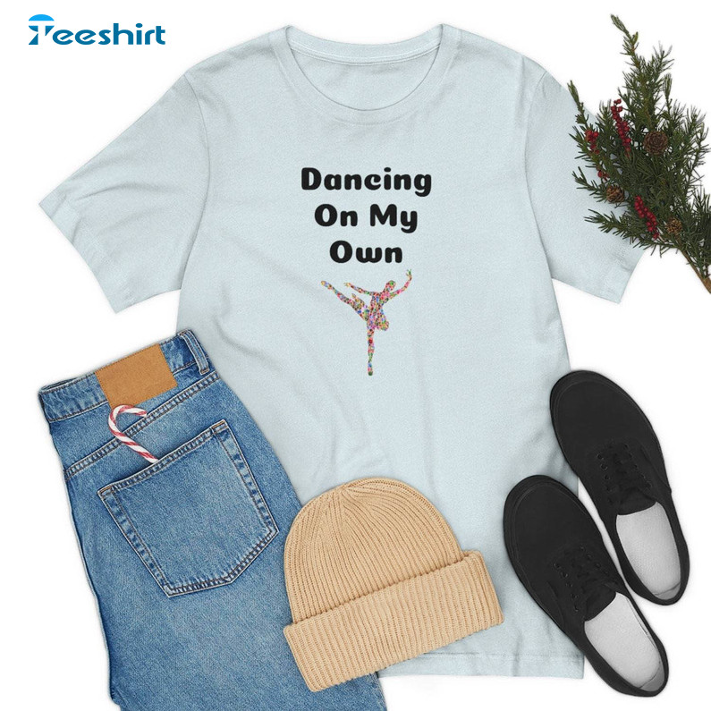 Dancing On My Own Shirt, Psychedelic Rainbow Dancer Short Sleeve Crewneck
