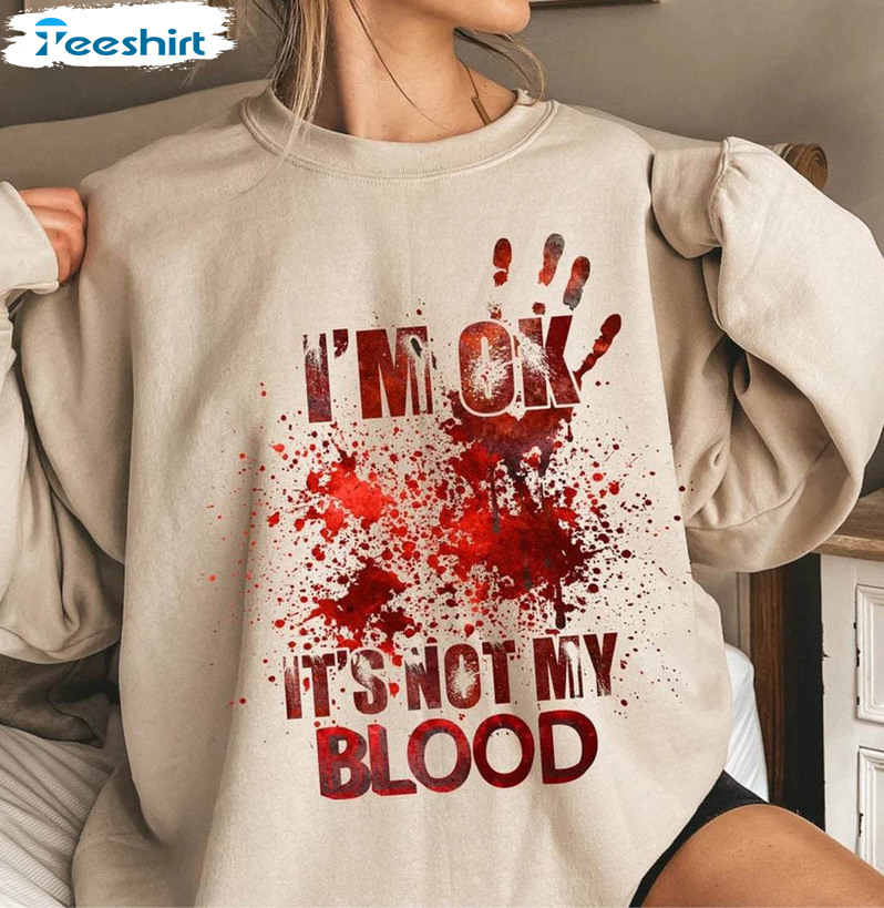 Bloody Halloween Scary Shirt, Bloody Design Tee Tops Unisex Hoodie
