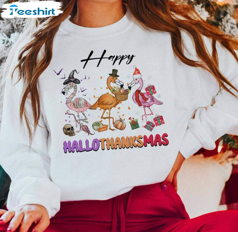 Hallothanksmas Turkey Night Shirt, Hello Autumn Thanksgiving Unisex Hoodie Sweatshirt