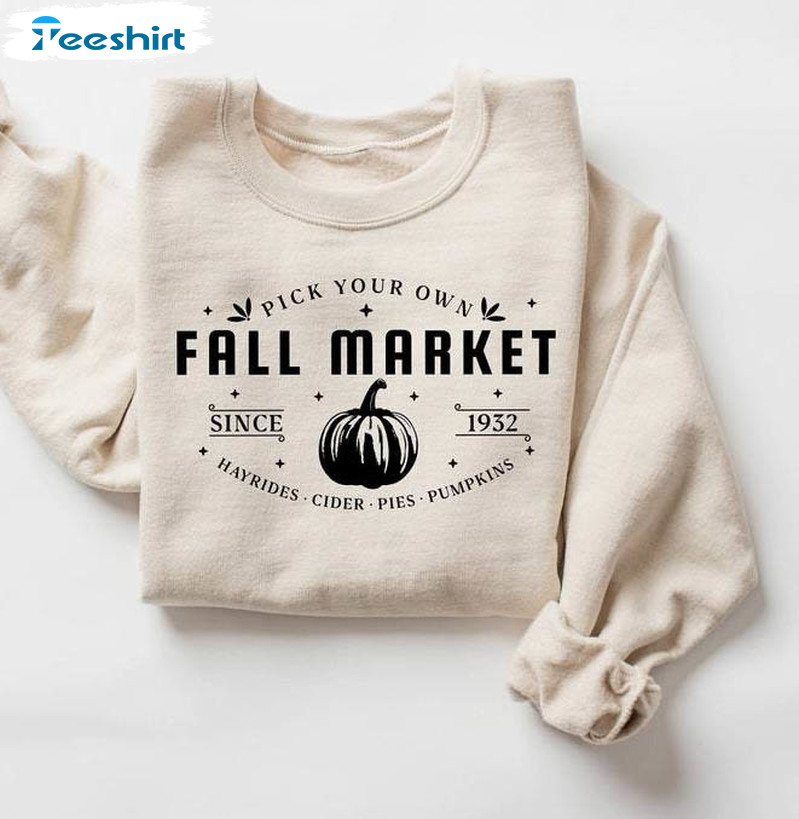 Pumpkins Farmer Market Funny Shirt, Fall Autumn Harvest Festival Crewneck Unisex Hoodie