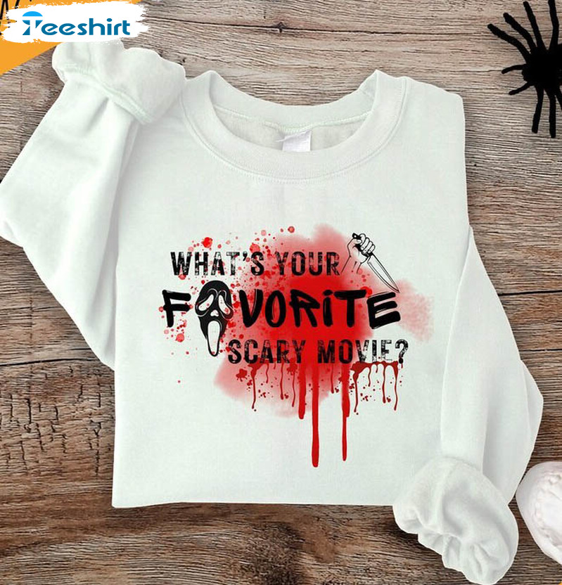 Horror Movie Sweatshirt, What's Your Favorite Scary Movie Crewneck Unisex T Shirt