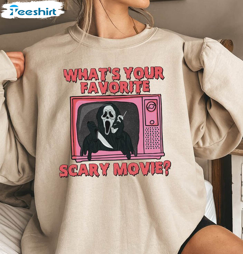What's Your Favorite Scary Movie Shirt, Horror Movie Characters Long Sleeve Unisex Hoodie