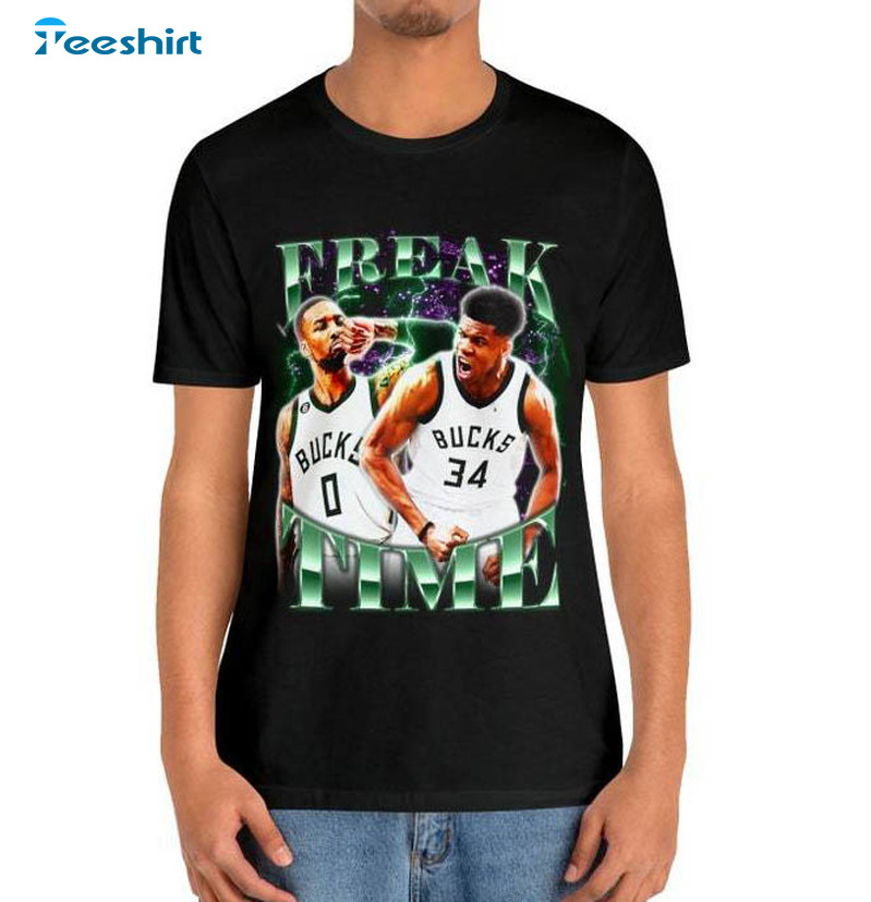 Damian Lillard Bucks Freak Time Shirt, Vintage Dame Lillard Crewneck Unisex T Shirt