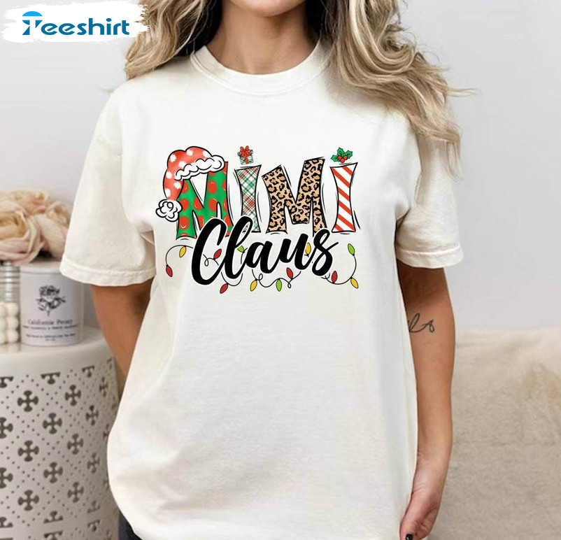 Mimi Claus Shirt, Grandma Christmas Long Sleeve Unisex T Shirt