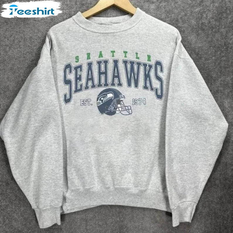 1981 Seattle Seahawks Artwork: Men's Cotton Jersey Hooded Long Sleeve  T-shirt