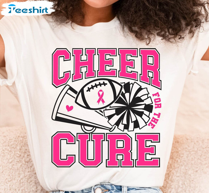Cheer For The Cure Breast Cancer Shirt, Football Short Sleeve Unisex T Shirt