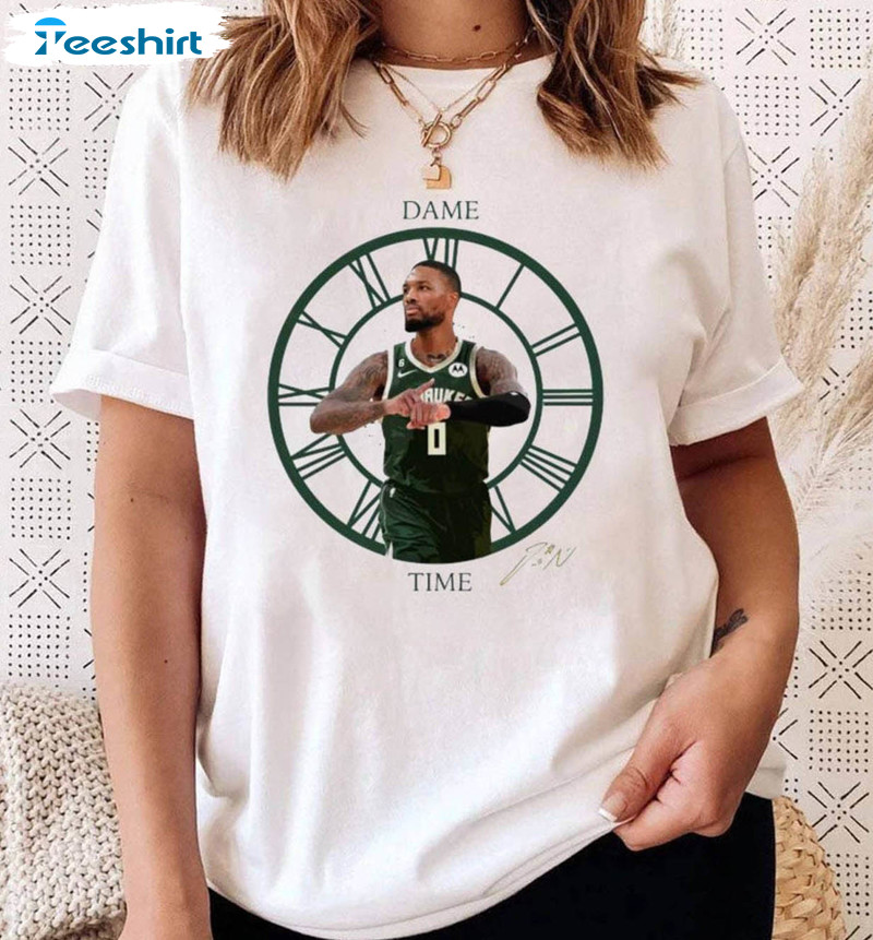 Damian Lillard Bucks Freak Time Shirt, Vintage Dame Lillard Crewneck Unisex  T Shirt - Reallgraphics