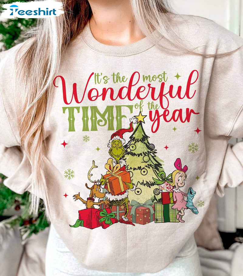 Retro Grnicmas Shirt, Wonderful Time Unisex Hoodie Tee Tops