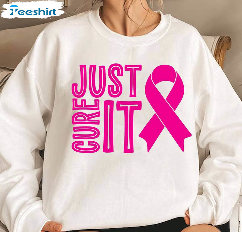 Breast Cancer Shirt, Awareness Ribbon Crewneck Short Sleeve