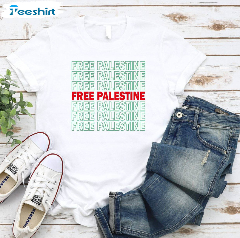 Free Palestine Shirt , Trendy Unisex T Shirt Crewneck