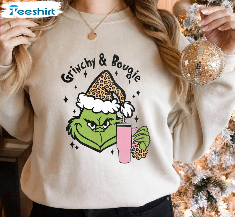 Mean Green Guy Christmas Shirt, Grinch Bougie Tank Top Short Sleeve