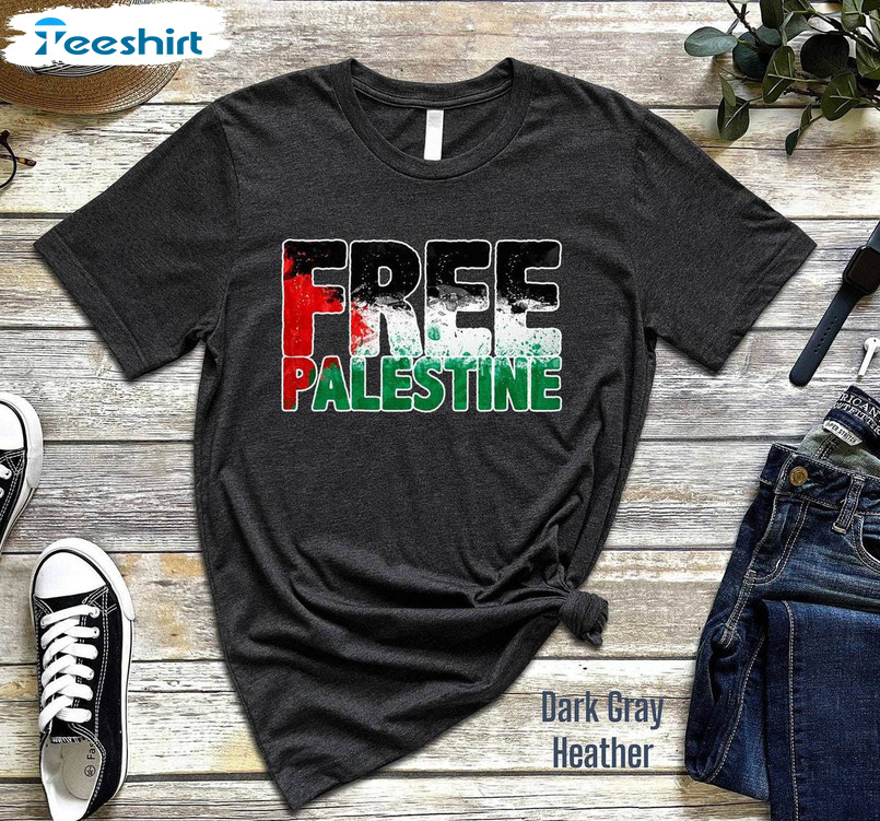 Free Palestine Shirt, Palestine Flag Long Sleeve Unisex T Shirt