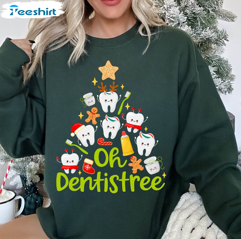 Dentist Christmas Shirt, Dental Clinic Dental Squad Crewneck Short Sleeve