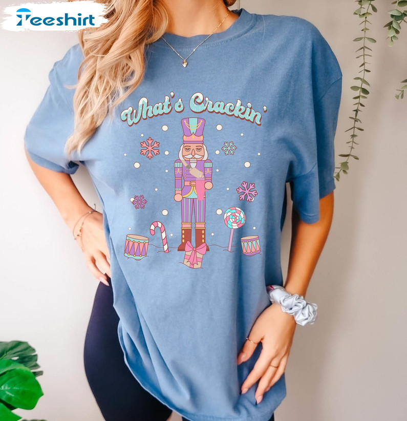 Comfort Christmas Shirt, Funny Xmas Whats Crackin Short Sleeve Long Sleeve