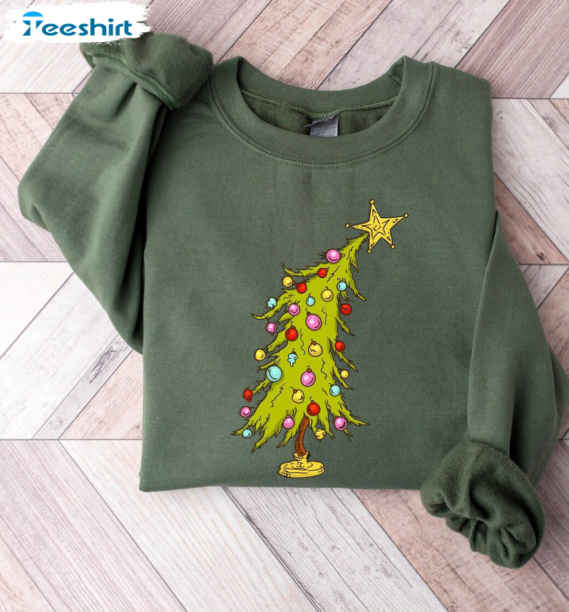 Whimsical Christmas Tree Shirt, Whoville Tree Crewneck Short Sleeve