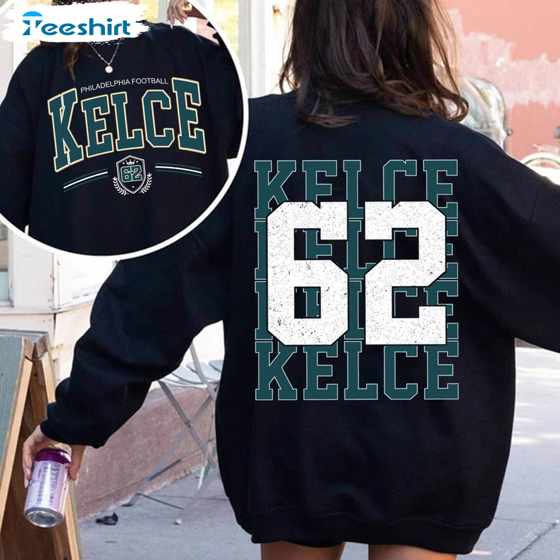 Jason Kelce 62 Football Shirt, American Football Short Sleeve Crewneck