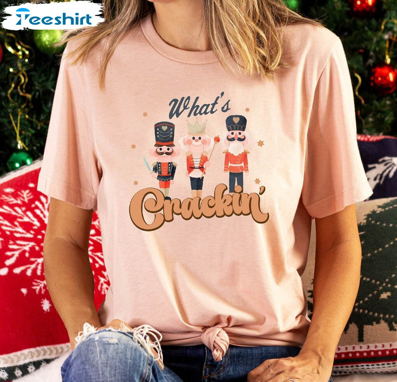 Whats Crackin Shirt, Christmas Funny Crewneck Sweatshirt