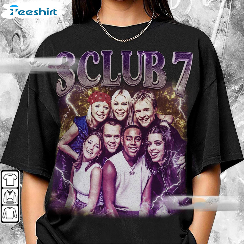 S Club 7 Vintage Shirt, Band Music Short Sleeve Long Sleeve
