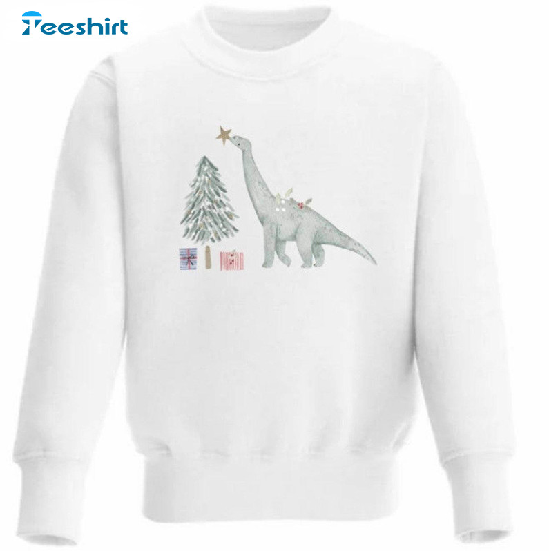 Christmas Dinosaur Shirt, Funny Sweater Unisex Hoodie