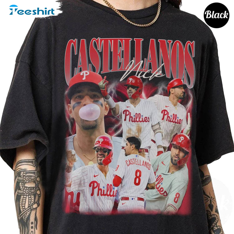 Nick Castellanos Shirt, Vintage Baseball Short Sleeve Tee Tops