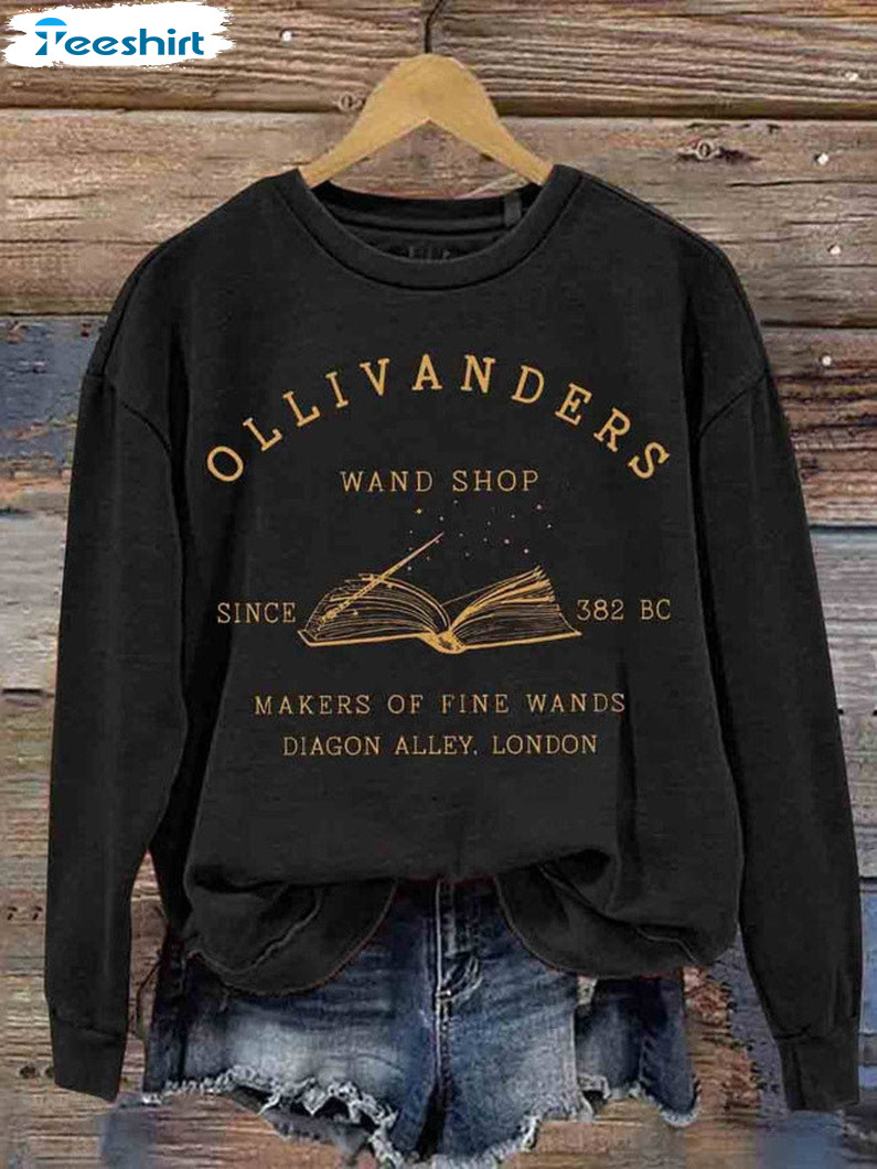 Ollivanders Wand Shop Shirt, Wizard Book Long Sleeve Unisex T Shirt