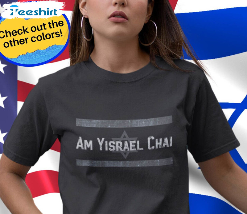 Am Yisrael Chai Stand With Israel Shirt, Courage Unity Long Sleeve Unisex T Shirt