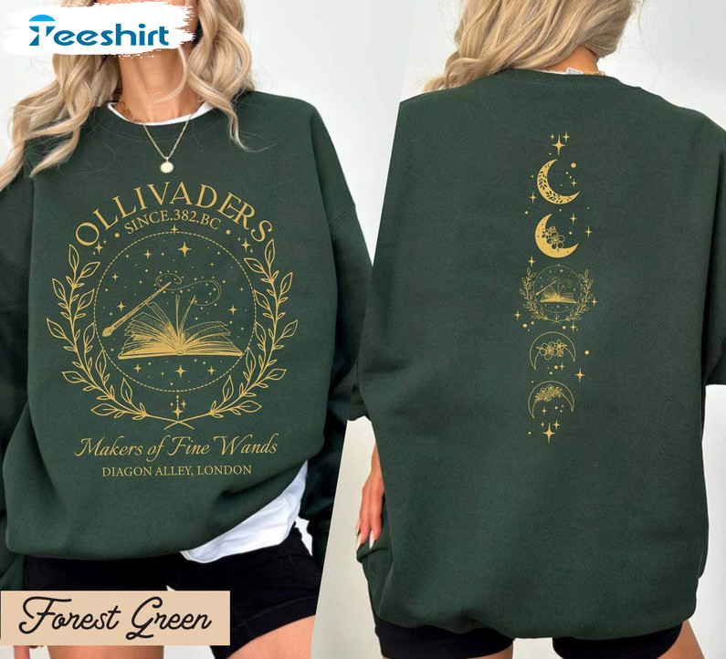 Wizard Book Shop Shirt, Ollivanders Wand Shop Crewneck Sweater