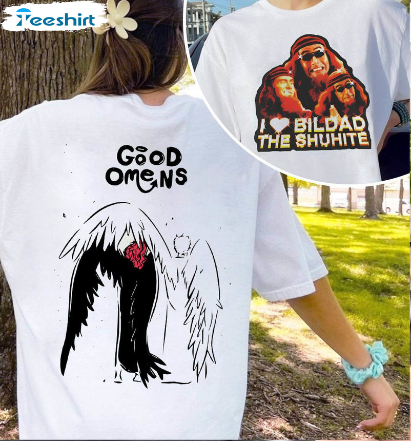 Bildad The Shuhite Shirt, Crowley Good Omens Short Sleeve Sweatshirt