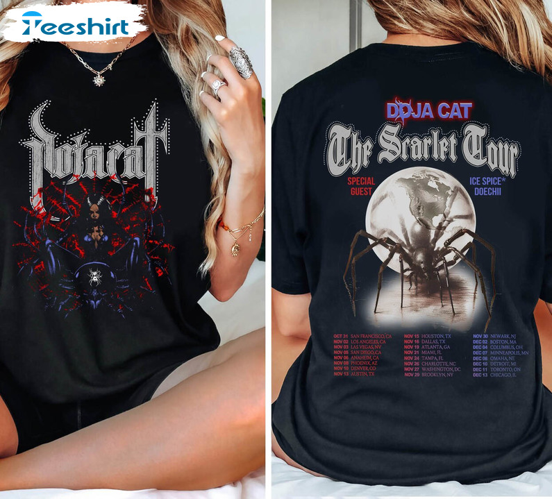 Doja Cat Shirt, The Town Red Doja Blood Doja Cat Demons Scarlet Tour Short Sleeve Long Sleeve