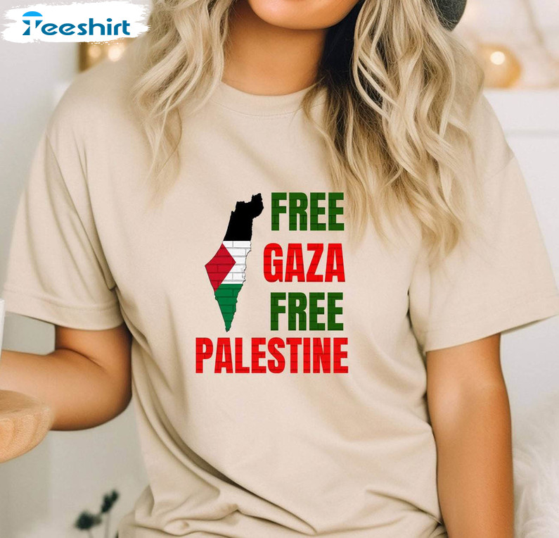 Free Palestine Trendy Shirt, Palestine Map Sweater Crewneck