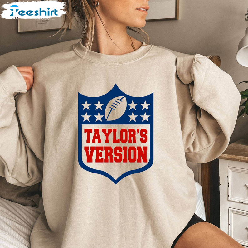 Taylors Version Football Shirt, Trendy Football Sweater Short Sleeve