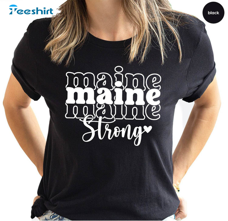 Pray For Maine Shirt, Lewiston Strong Long Sleeve Unisex Hoodie