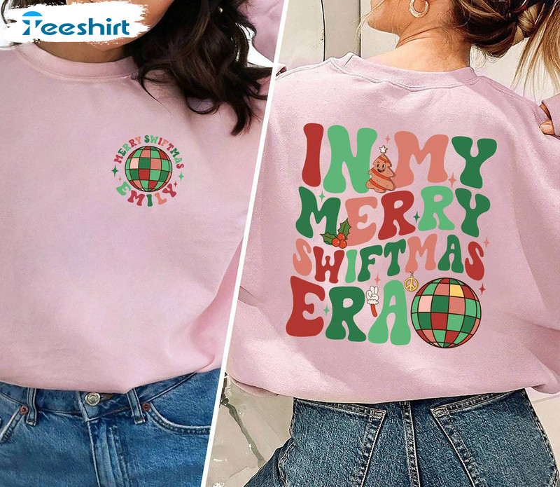 Merry Swiftmas Shirt, Santa's Favorite Swiftie Unisex Hoodie Crewneck