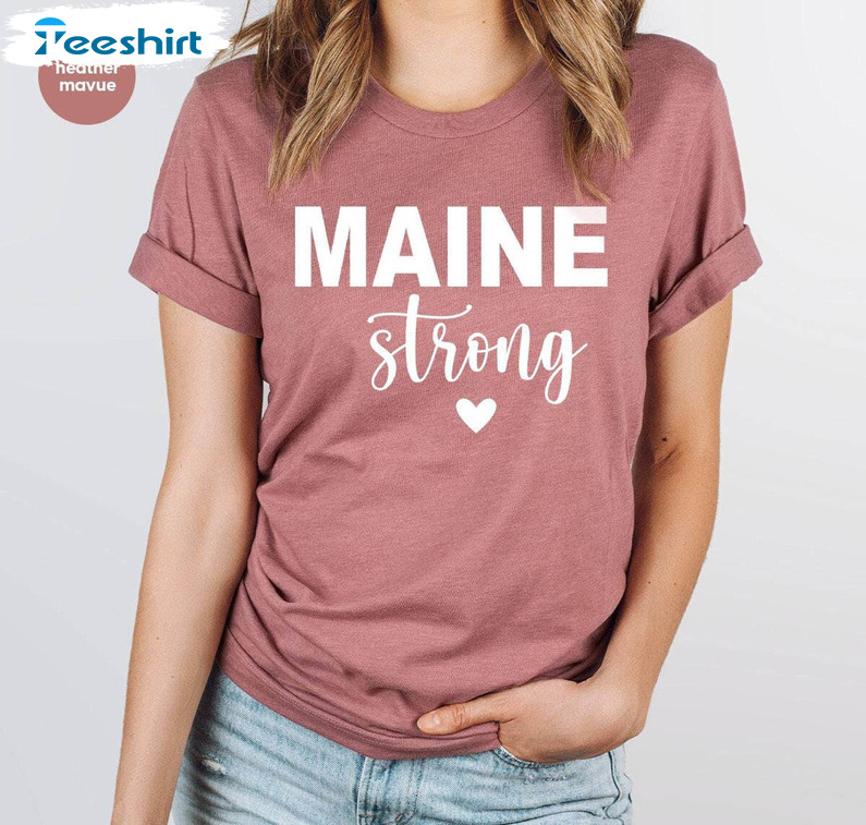 Pray For Maine Shirt, Lewiston Strong Short Sleeve Sweatshirt