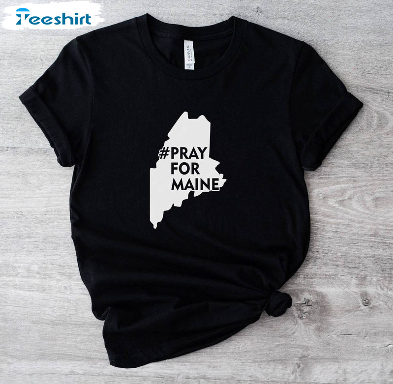 Pray For Maine Vintage Shirt, Lewiston Maine Short Sleeve Unisex Hoodie