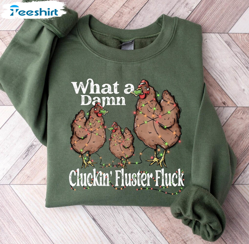 Christmas Chicken Shirt, Funny Christmas Crewneck Sweatshirt Unisex Hoodie