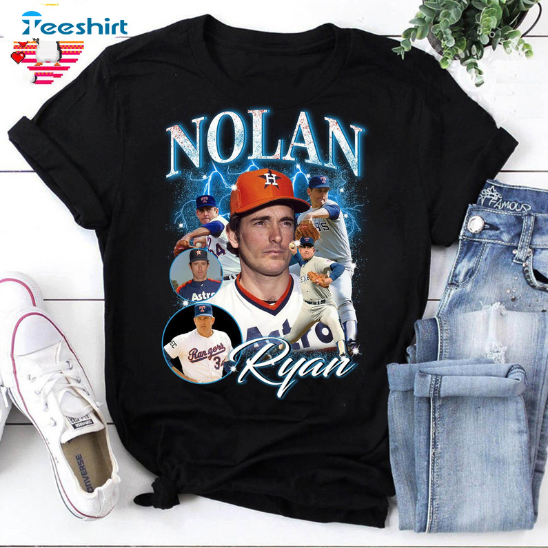 Nolan Ryan Vintage Shirt, Baseball Player Short Sleeve Unisex Hoodie