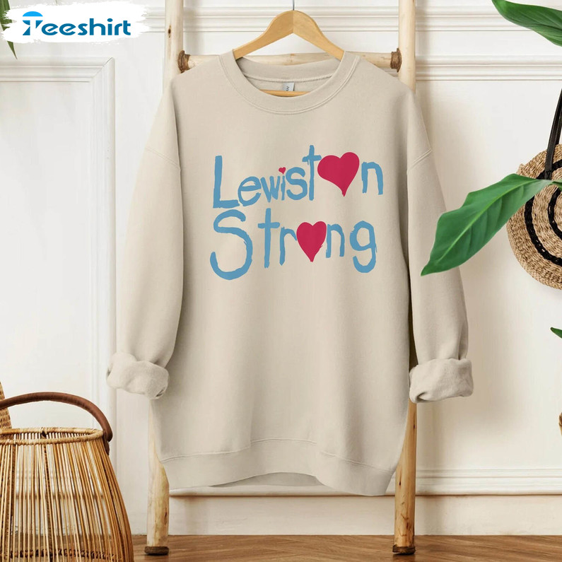 Lewiston Strong Shirt, Support Lewiston Maine Long Sleeve Unisex Hoodie