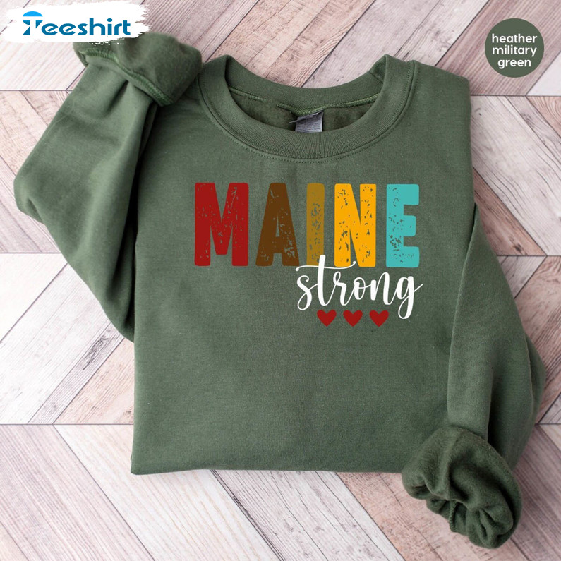 Lewiston Strong Shirt, Pray For Maine Crewneck Sweatshirt Tee Tops