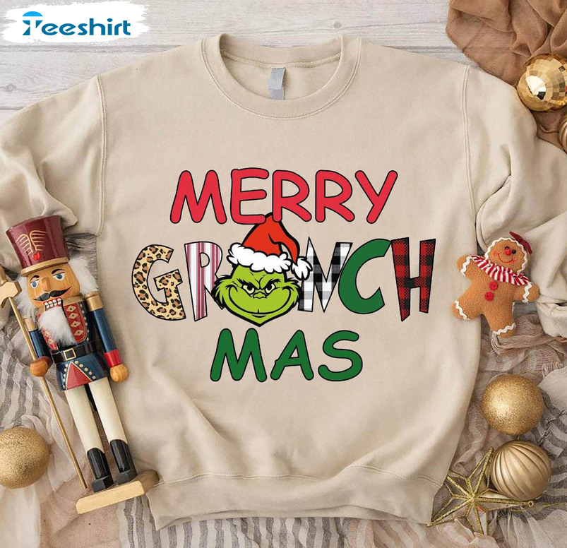 Merry Grinchmas Shirt, Xmas Grinch Long Sleeve Unisex Hoodie