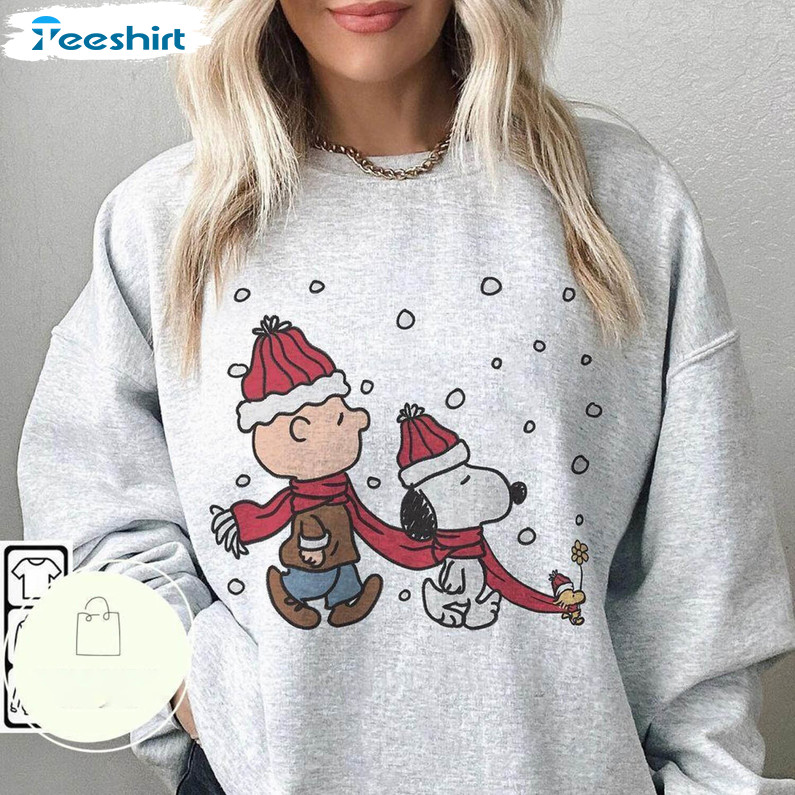 The Peanuts Snoopy Charlie Shirt, Christmas Snoopy Sweater Crewneck Sweatshirt