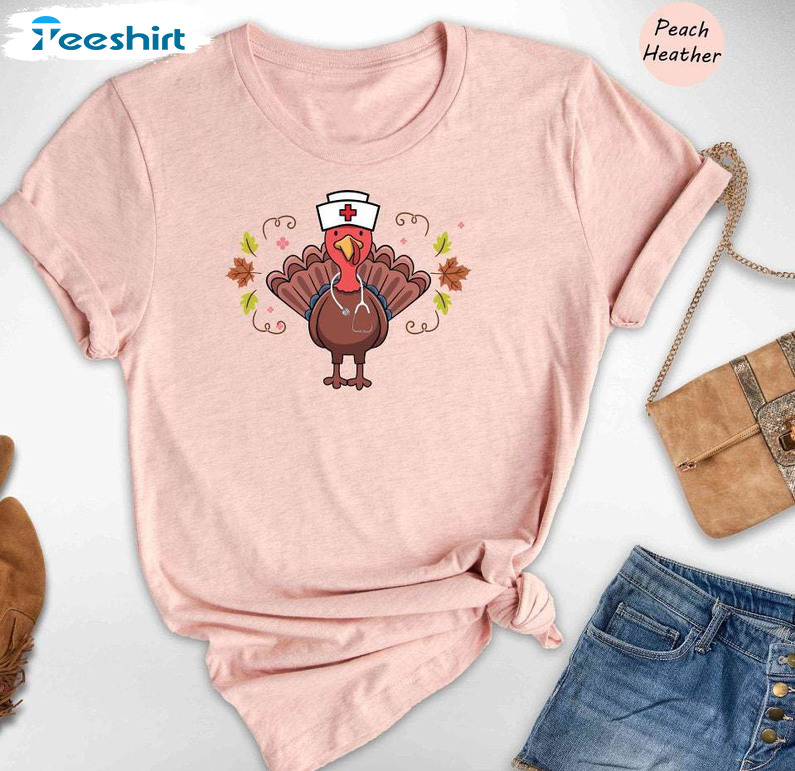 Nurse Turkey Shirt, Fall Nurse Unisex Hoodie Sweater