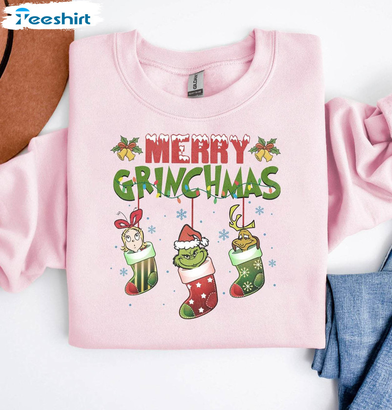 Vintage Merry Grinchmas Shirt, Funny Grinch Unisex Hoodie Tee Tops