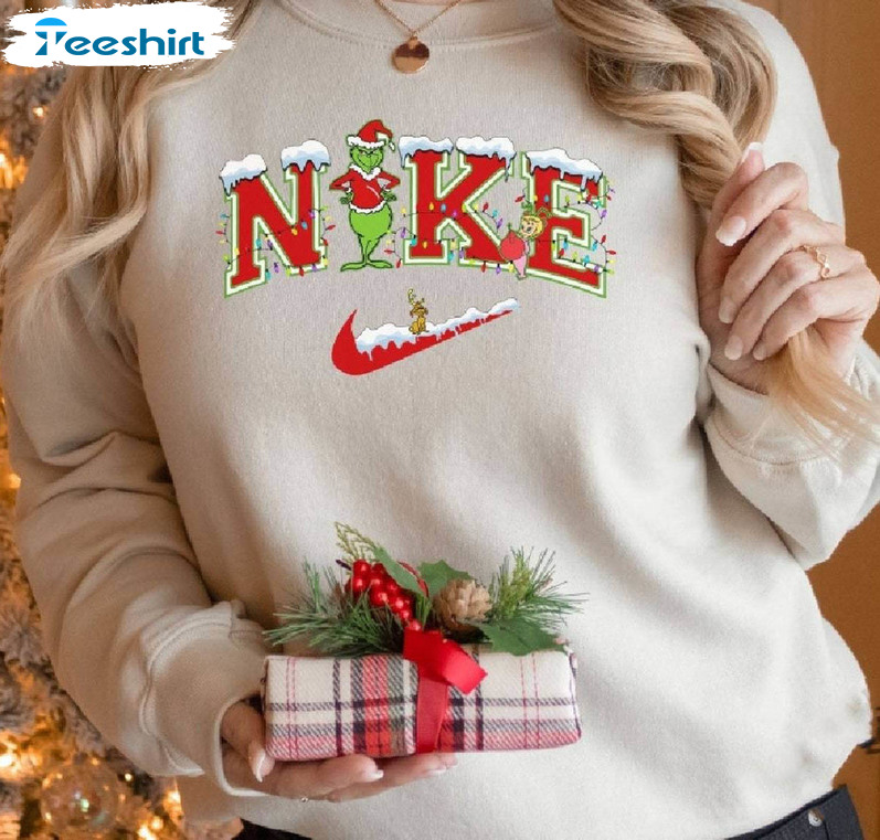 Nike Grinch Christmas Shirt, Merry Christmas Tee Tops Crewneck Sweatshirt