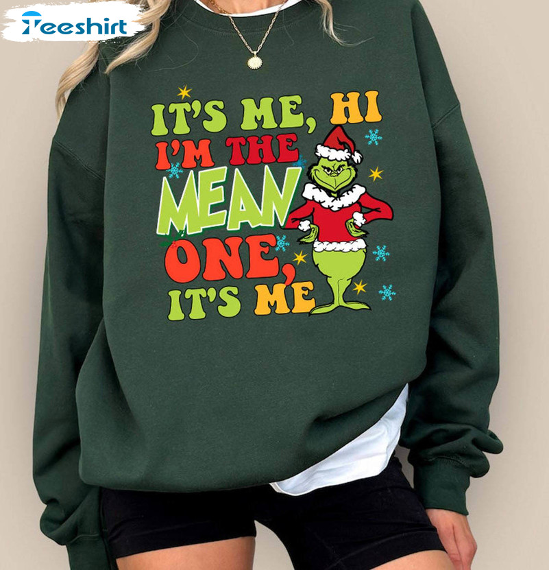 It's Me Hi I'm The Mean One Cute Shirt, Retro Xmas Holiday Unisex Hoodie Tee Tops