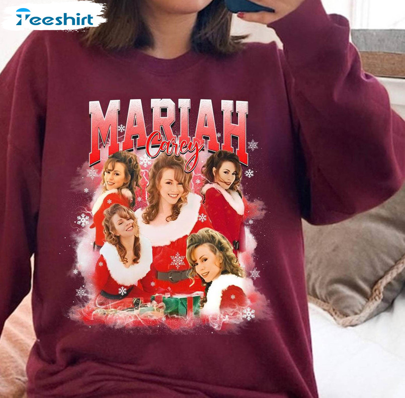Mariah Carey Christmas Shirt, All I Want For Christmas Trendy Tee Tops Short Sleeve