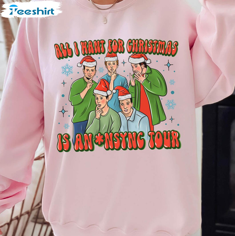 Nsync Christmas Sweatshirt, Nsync Tour Funny Sweater Crewneck Sweatshirt